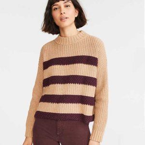 Lou & Grey Mock Neck Chunky Sweater in Tan S